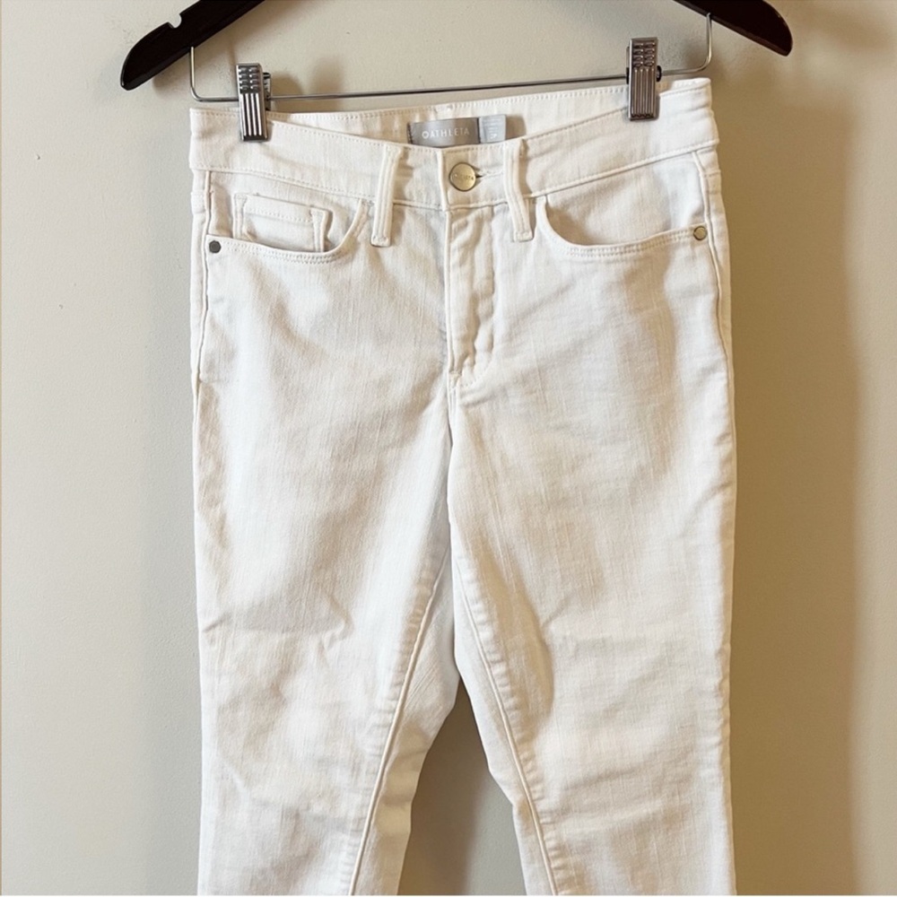 Athleta Sculptek Skinny Ankle Jeans White 530638-00 Size 2 Petite - Picture 3 of 11